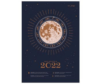 Kalendarz Księżycowy Fazy Księżyca 2022 luna granatowy