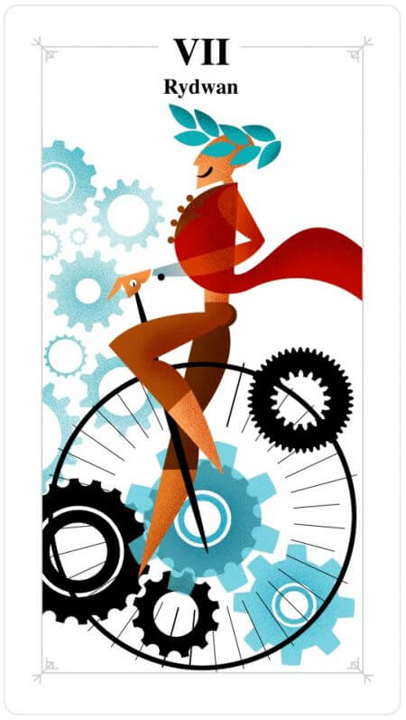 rydwan, tarot, flat design, ilustracja, grafika