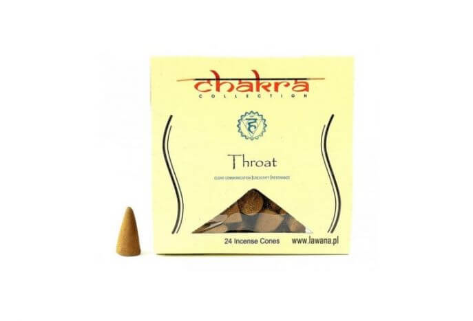Kadzidła stożkowe THROAT na 5 czakrę 24 sztuki Chakra Collection Chakra Collection