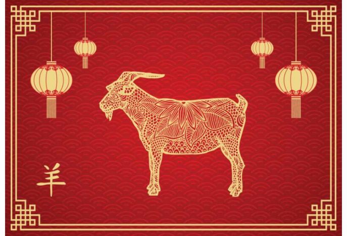 Plakat chiński znak zodiaku koza