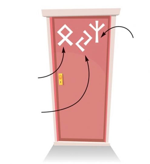 Bezpieczny remont: magiczny skrypt runiczny na drzwi 